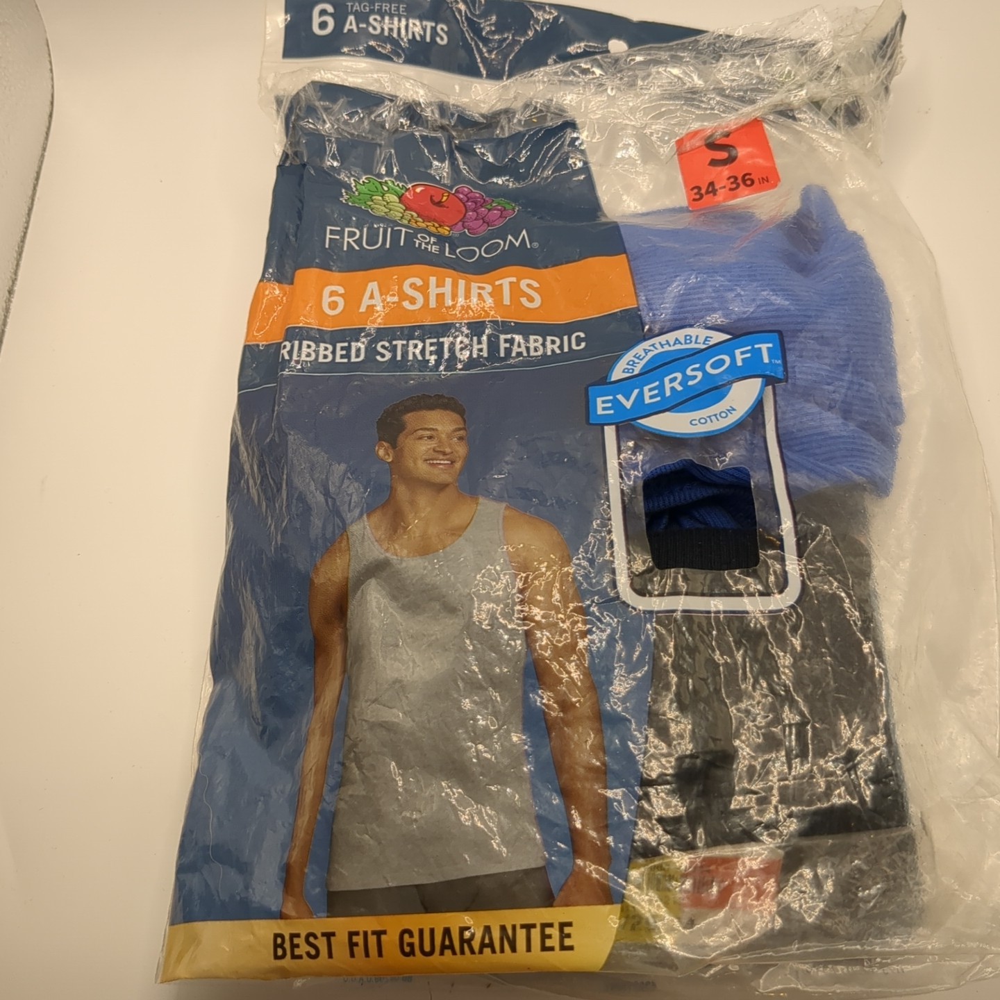 2 Blue Black Shirt Tanks Fruit Of The Loom Sm 34-36 gallery