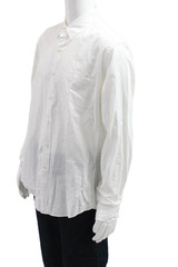 J Crew Mens Point Collar Button Up White 100% Cotton Long Sleeve Size L