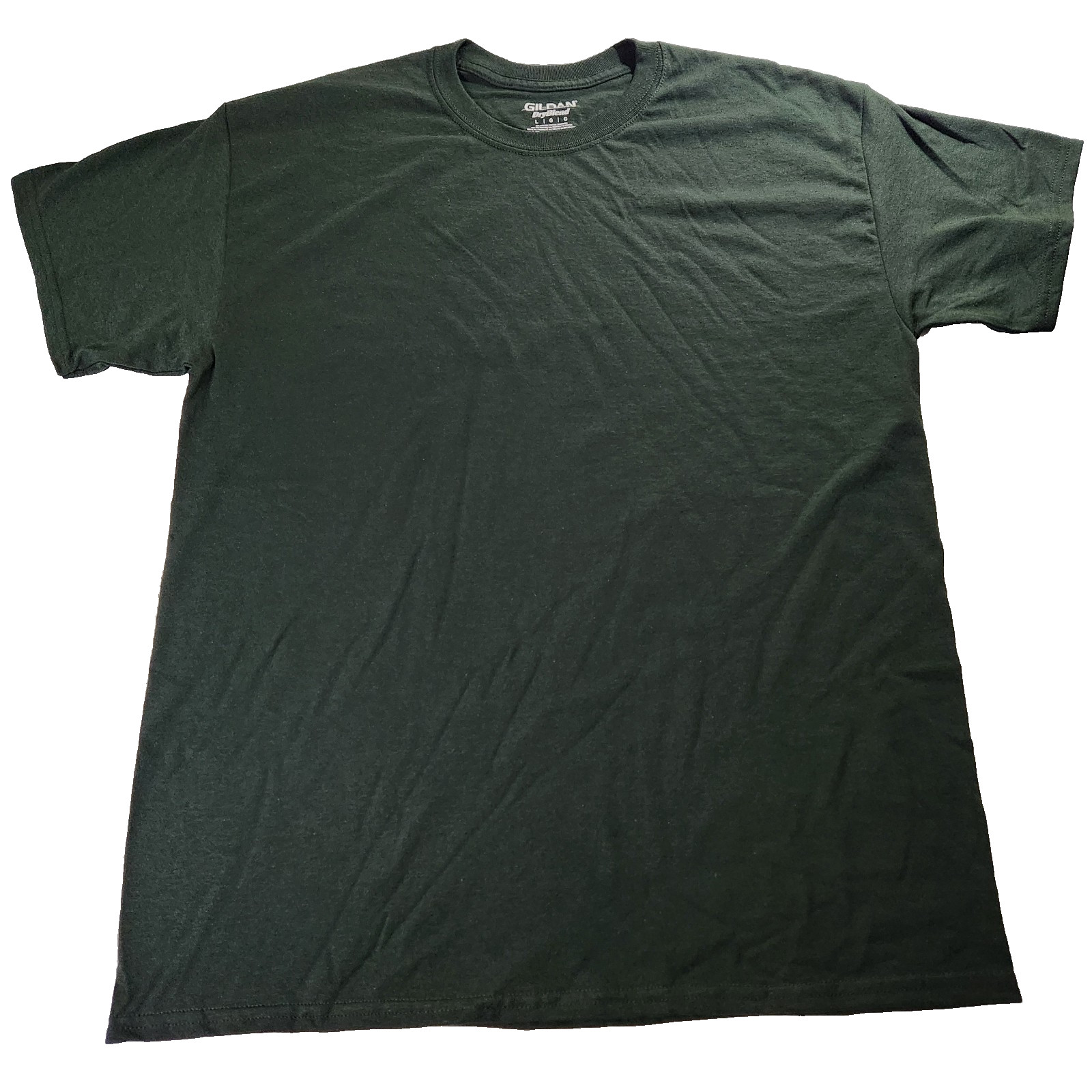 Gildan DryBlend Men's Large Short Sleeve Crew Neck T-Shirt Dark Green 50/50 NWOT gallery
