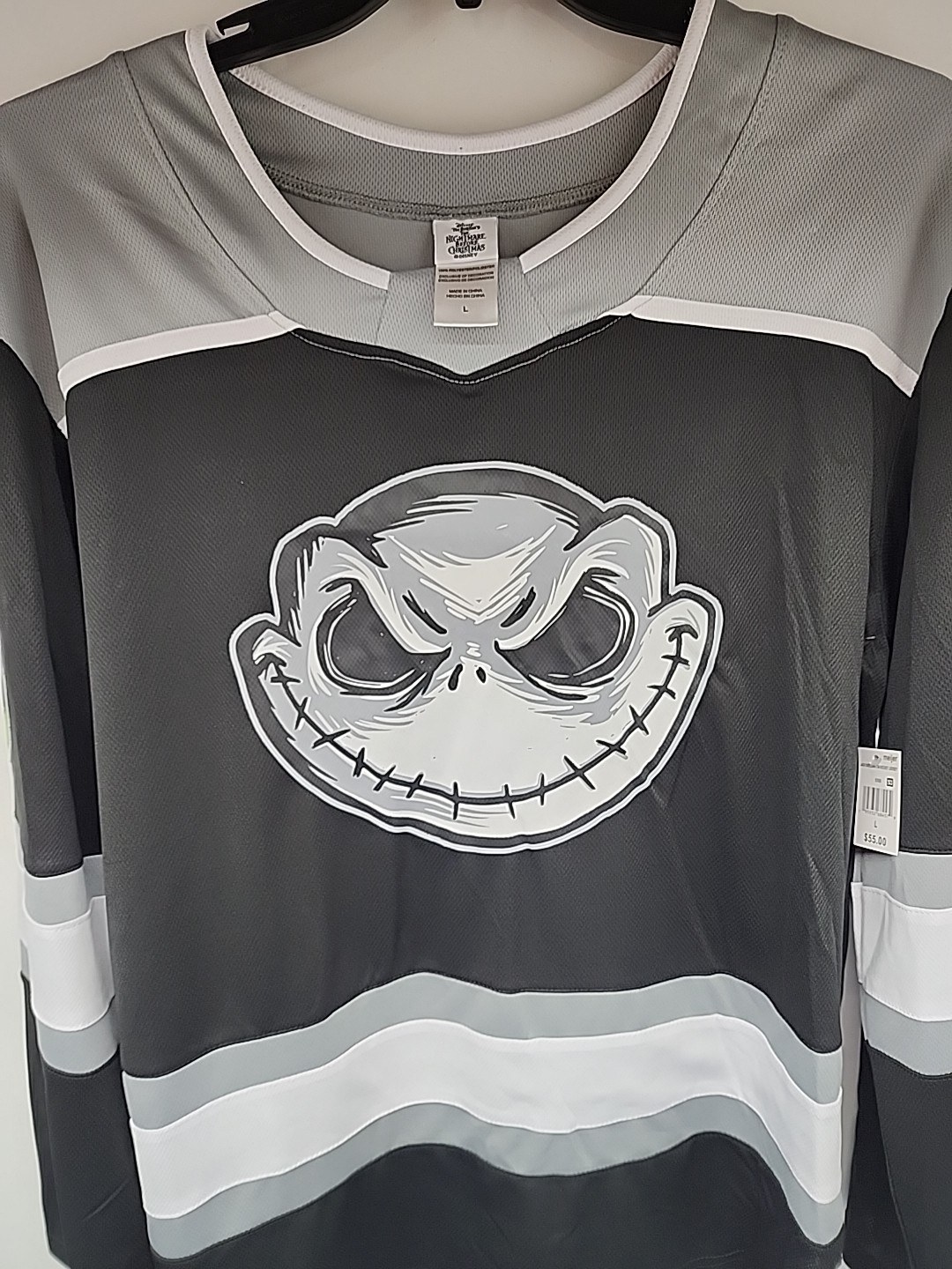 New Jack Skellington Hockey Jersey Disney Embroidered Back Graphic Print Front gallery