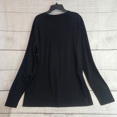 Murano Large Liquid Luxury Slim Fit Timeless Twenties LS T-Shirt Black NWT L1004