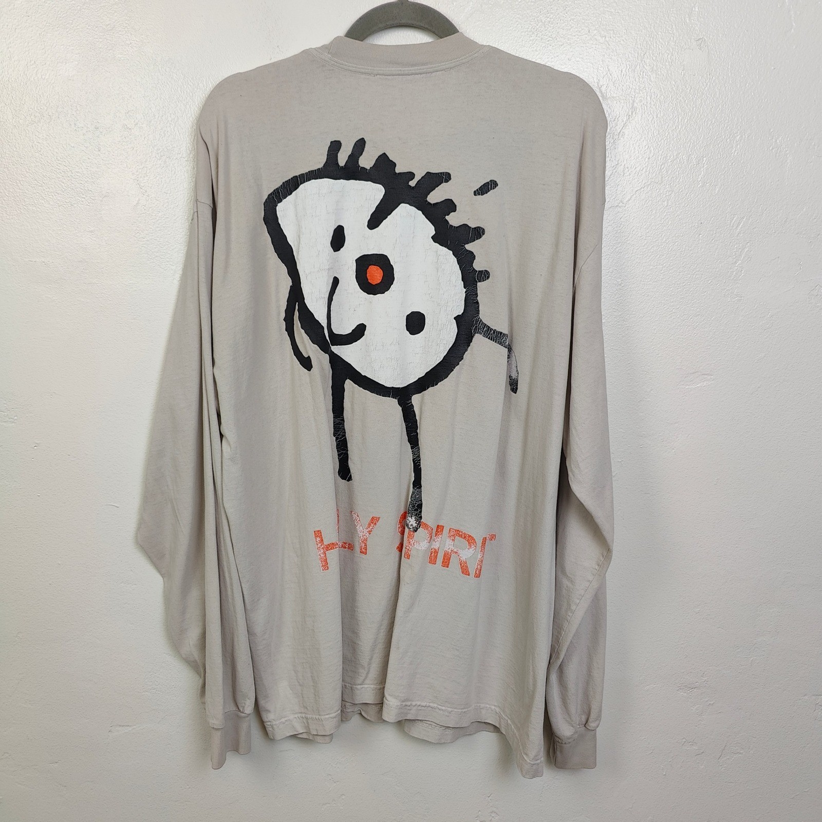 Miracle Seltzer Mens T-Shirt XL Beige Graphic Long Sleeve Holy Spirit Streetwear gallery