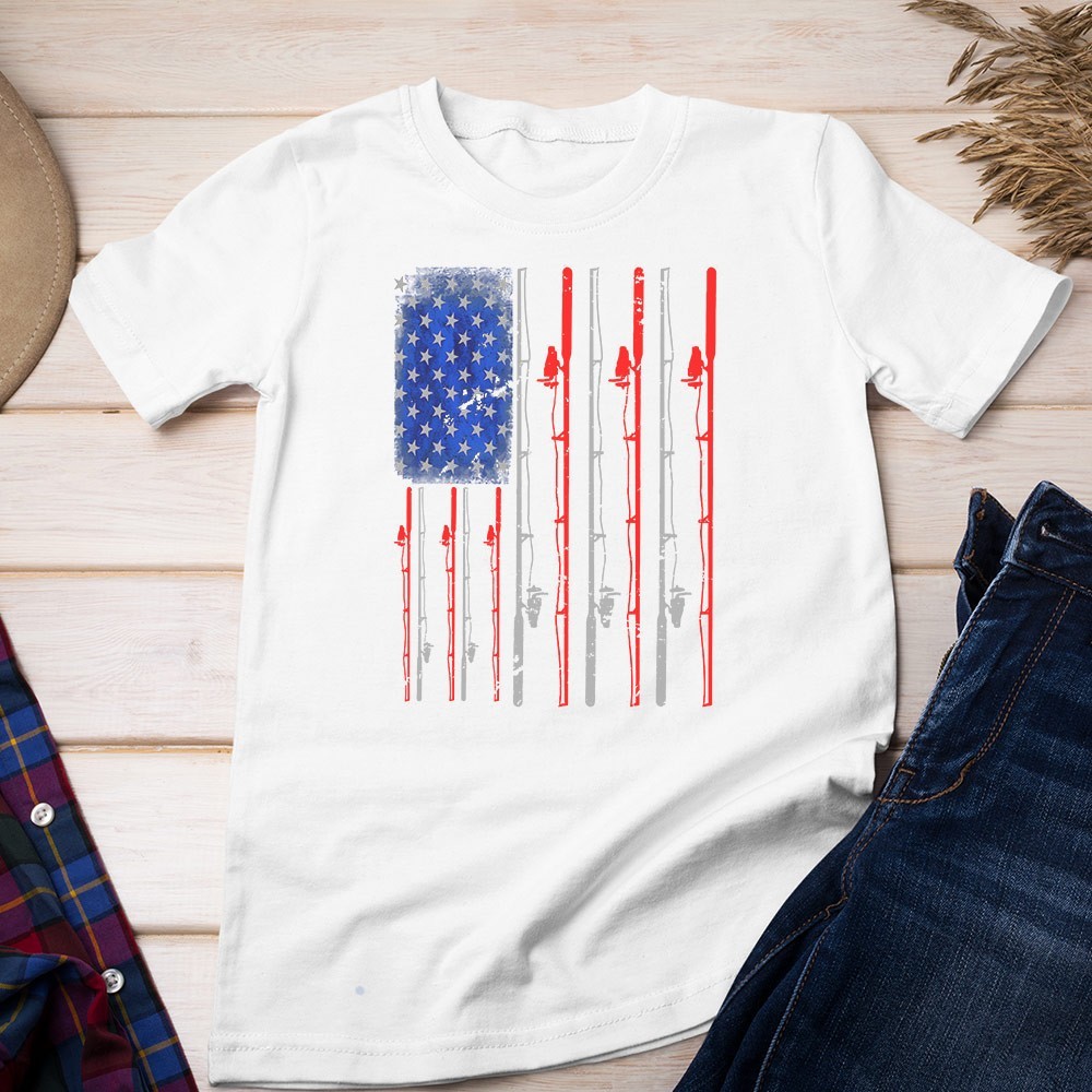 Fishing American Flag Unisex T-shirt | Father's Day Fishing Gifts gallery
