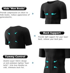 Men Compression Shirt Slimming Body Shaper Tummy Control Underwear Top Shapewear