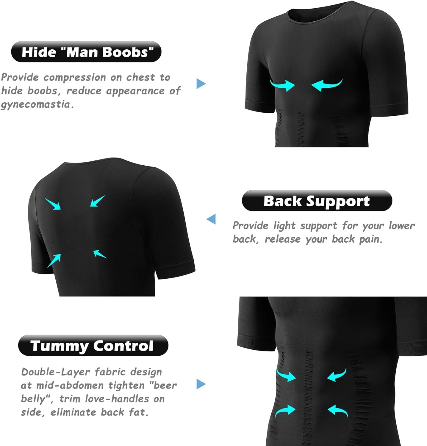 Men Compression Shirt Slimming Body Shaper Tummy Control Underwear Top Shapewear gallery