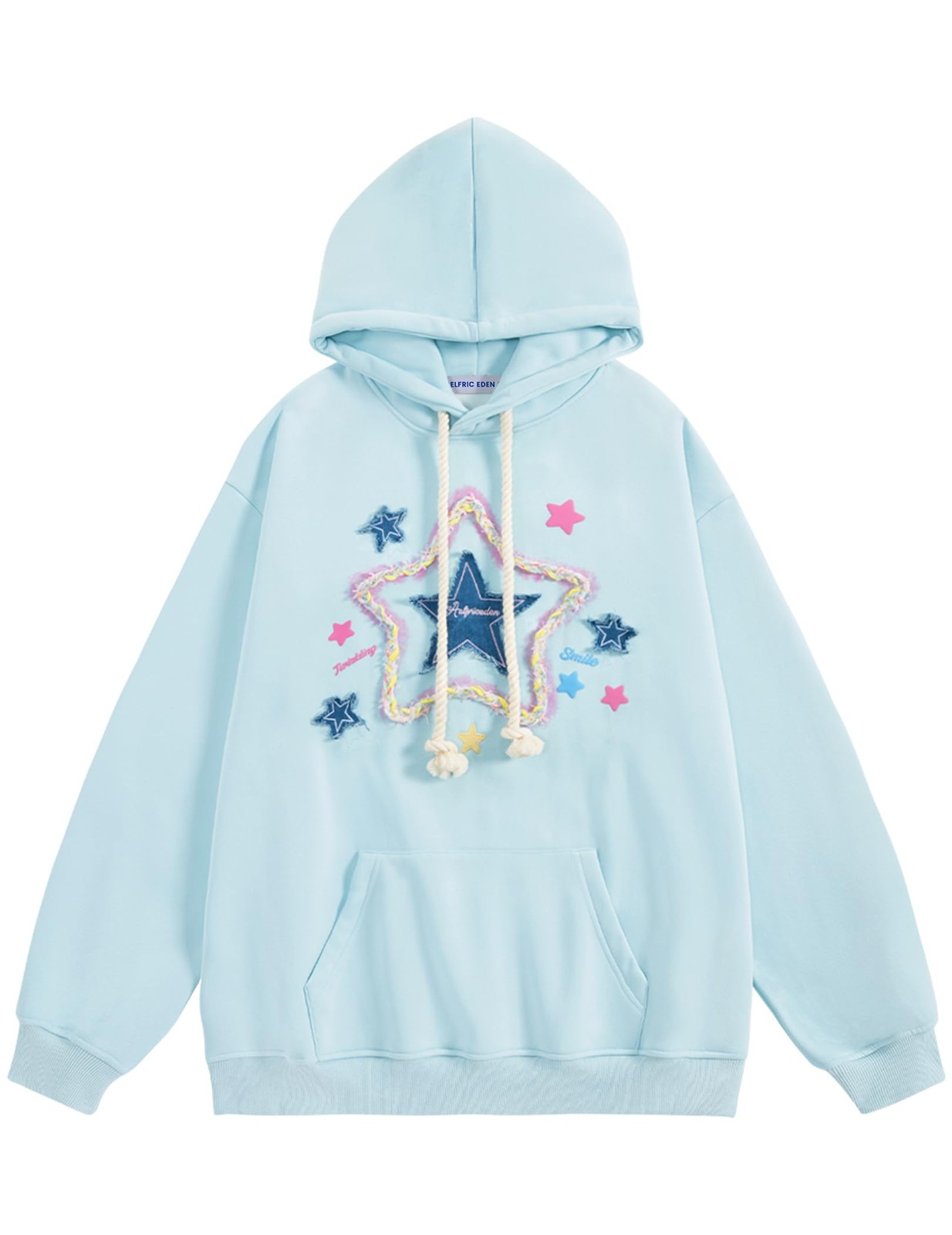 Star Graphic Hoodies for Womens Oversized Fleece Hooded Sweatshirts Streetwea…