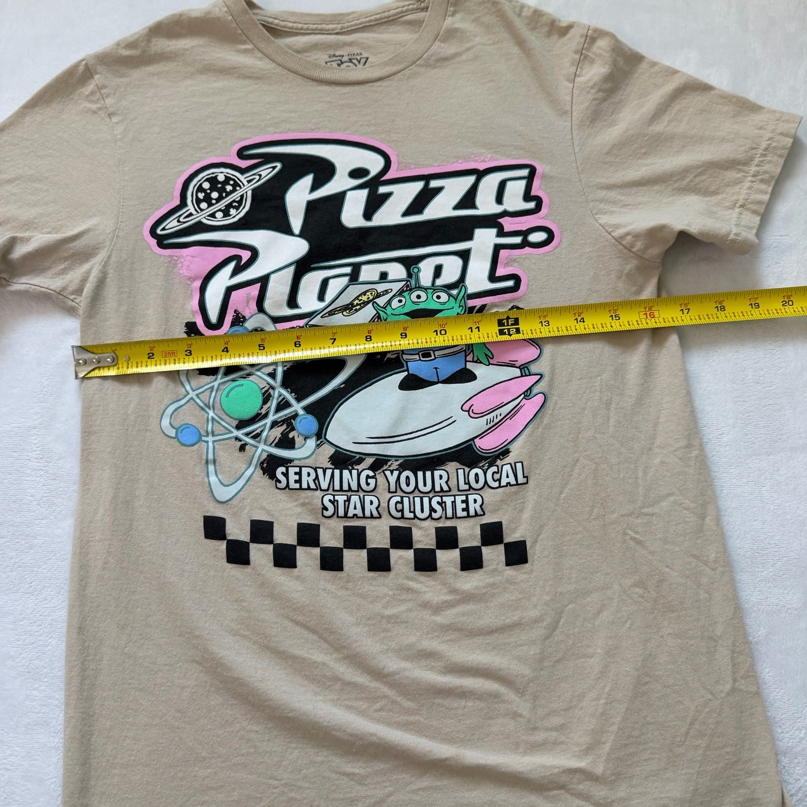 Seven Times Six Brand Toy Story Pizza Planet T Shirt Size S Beige gallery