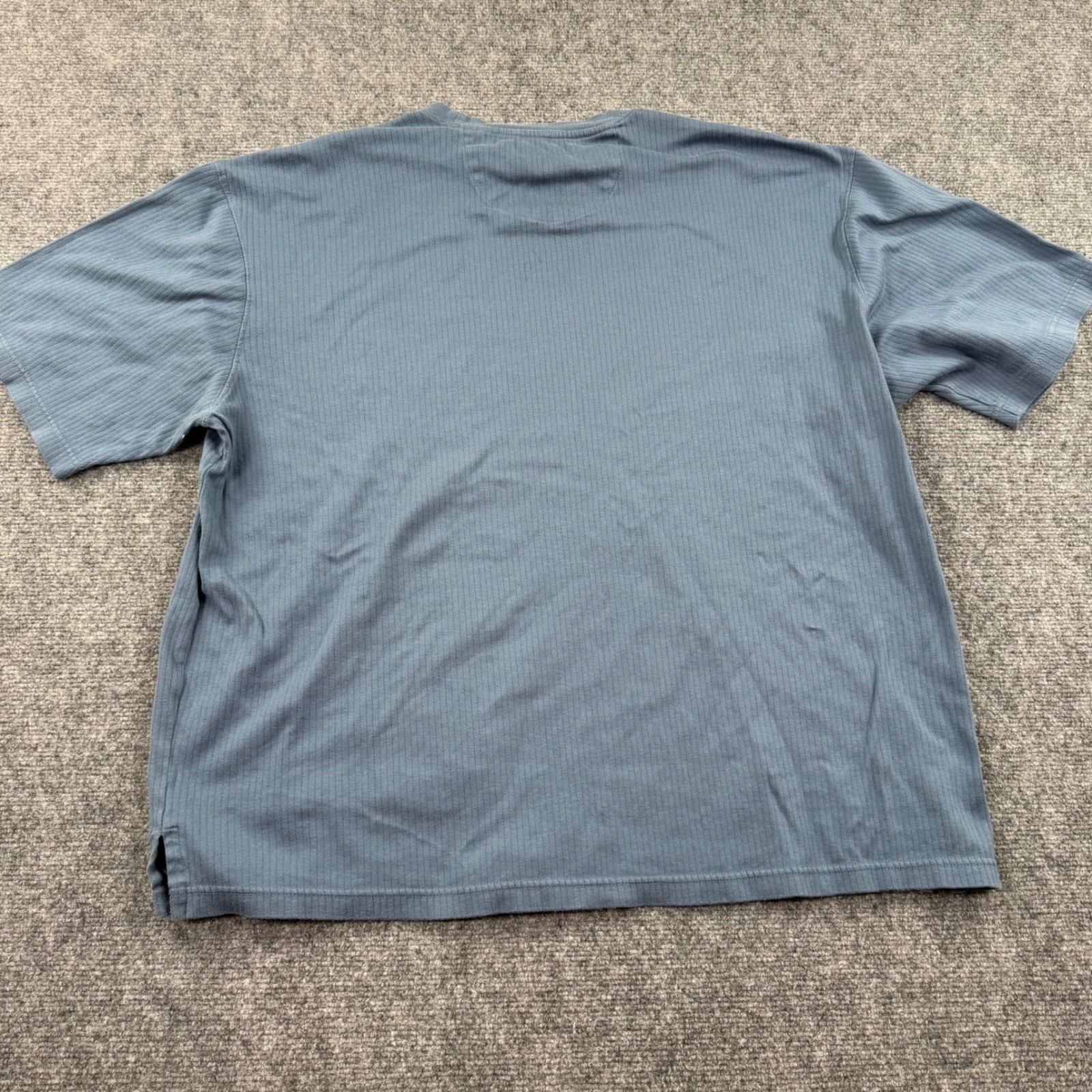 AXIST T-Shirt XXL Blue Ribbed Textured Short Sleeve Mercerized Cotton Men's gallery