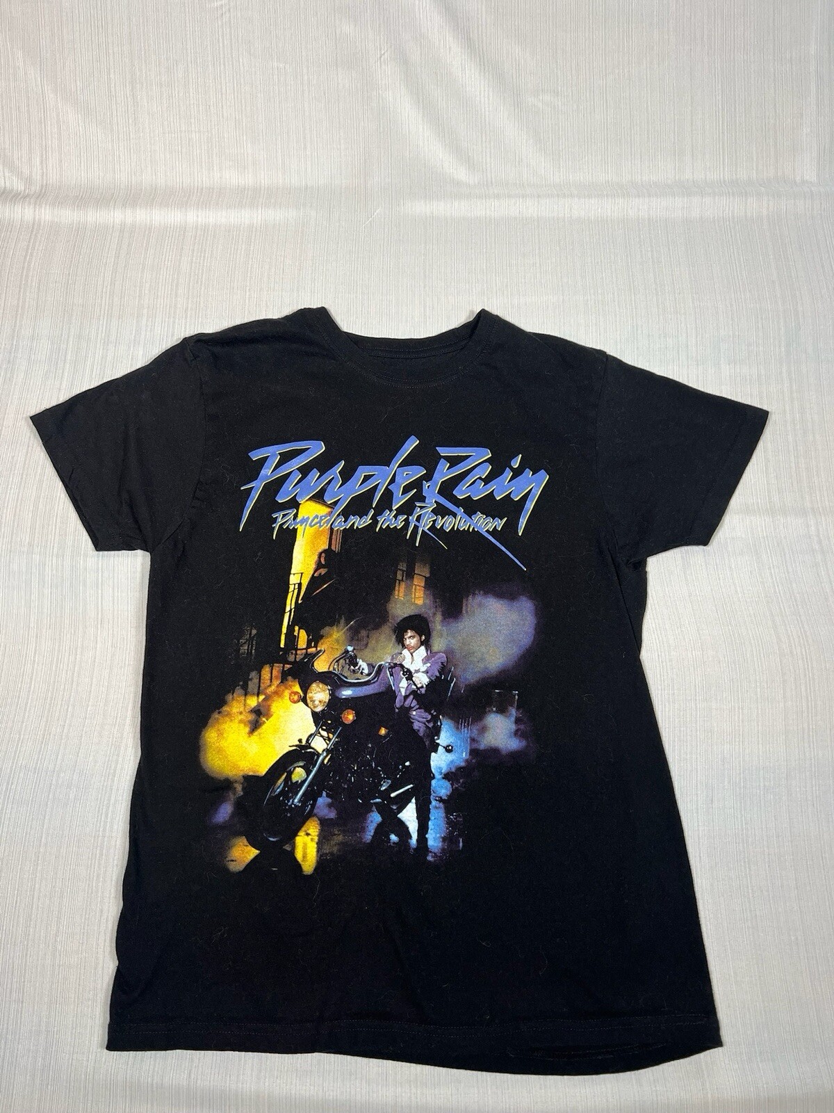 Prince Purple Rain mens Sz M Graphic Motorcycle Album Cover Black T-Shirt (A15)