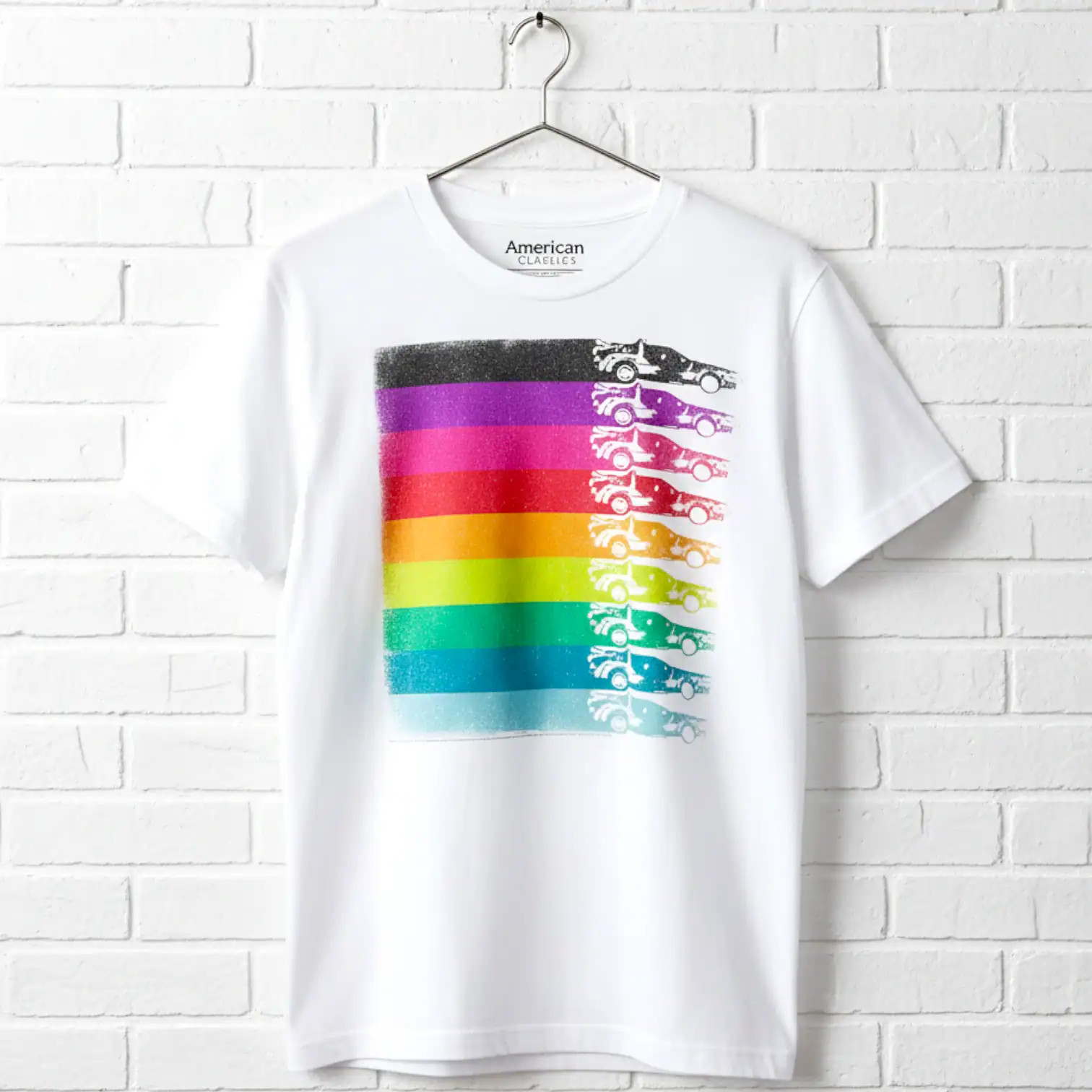 Back to The Future DeLorean Rainbow Men’s T Shirt