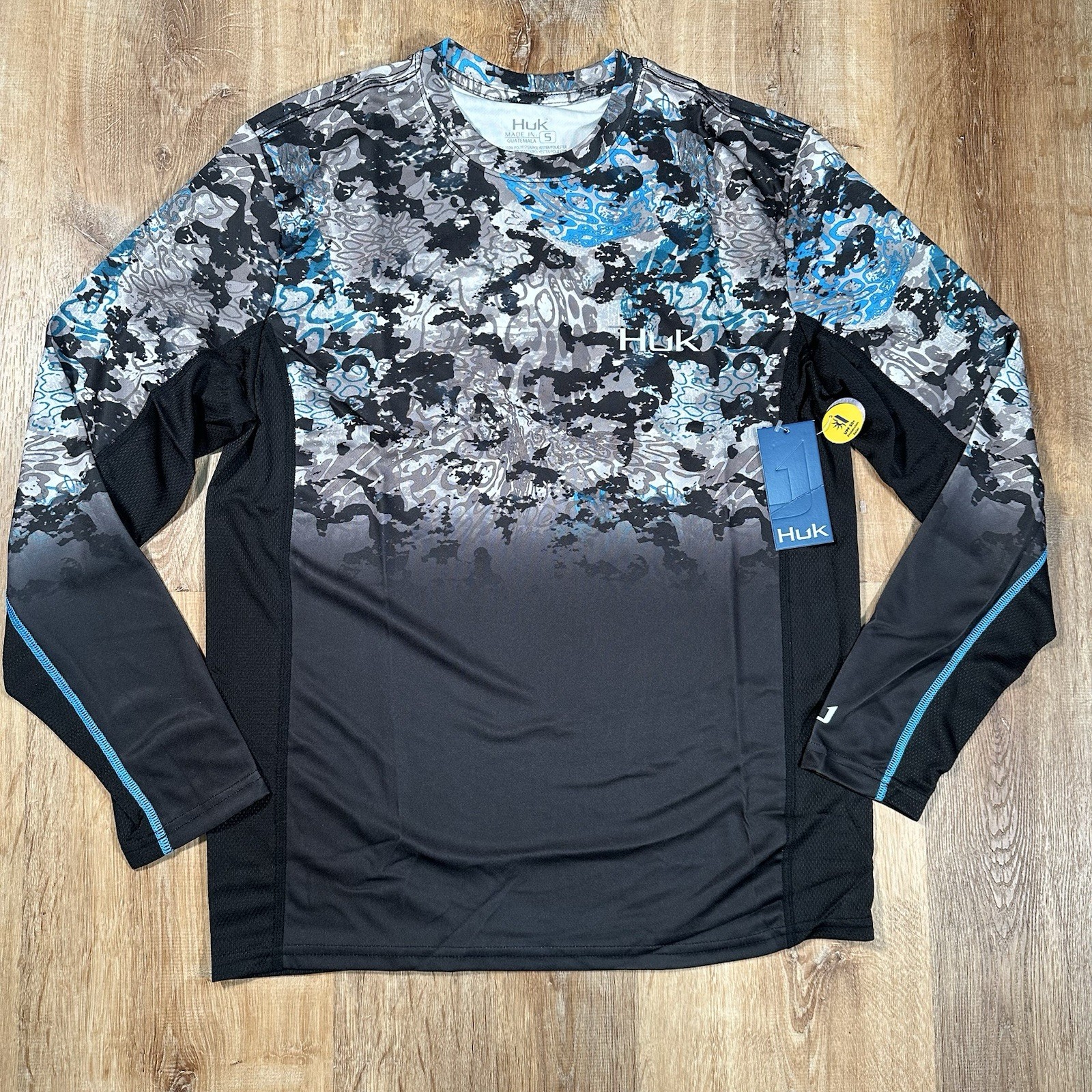 NEW Huk Fishing Long Sleeve Shirt Mens Small Icon X Tide Change Geometric gallery