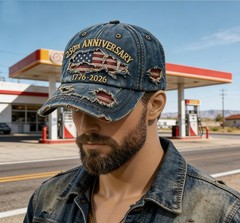 USA 250th Anniversary Distressed Casual Cap,250 Anniversary USA hat 1776-2026…