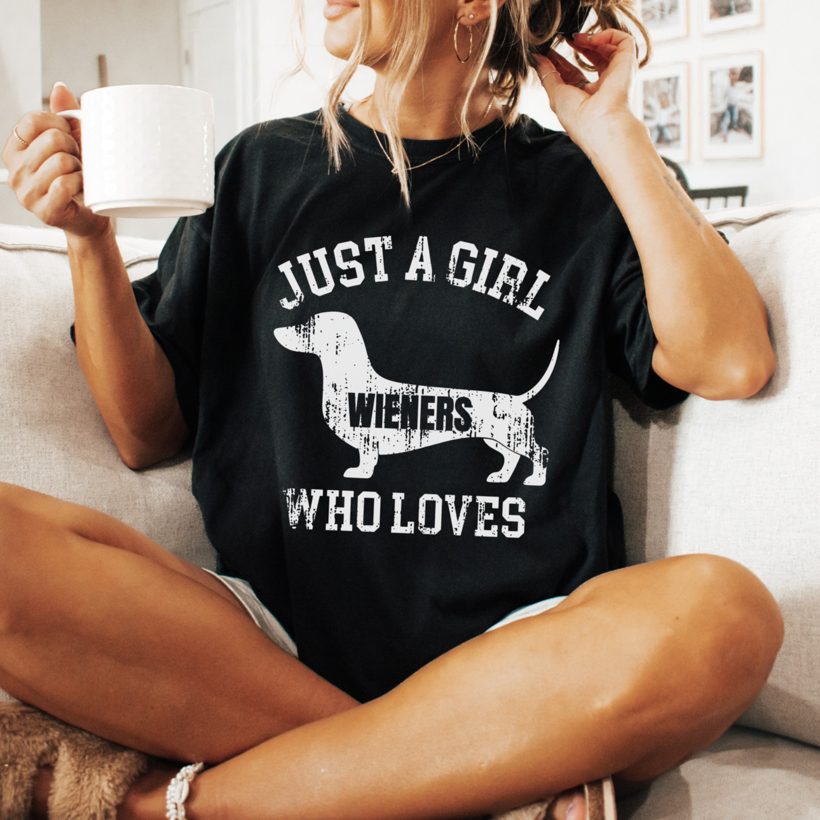 Just A Girl Who Loves Wieners Shirt, Dachshund Dog Tee, Comfort Colors 1717 gallery