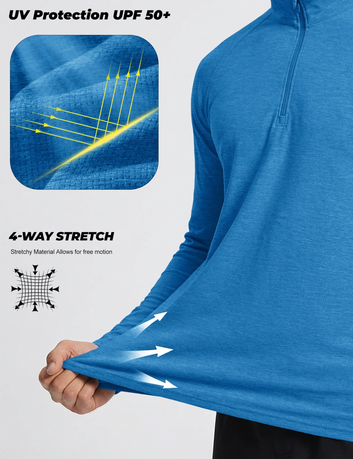 Quarter Zip Pullover Men Long Sleeve Running Shirt Lightweight Athletic Quick... gallery