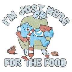 Men’s Care Bears Bedtime Bear Just Here for the Food T-Shirt