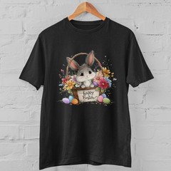 Cute Easter Bunny Shirt Happy Easter Floral Rabbit Spring T-Shirt S-5XL