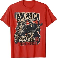George Washington Lincoln Playing Guitar Abe Lincoln 250th T-Shirt
