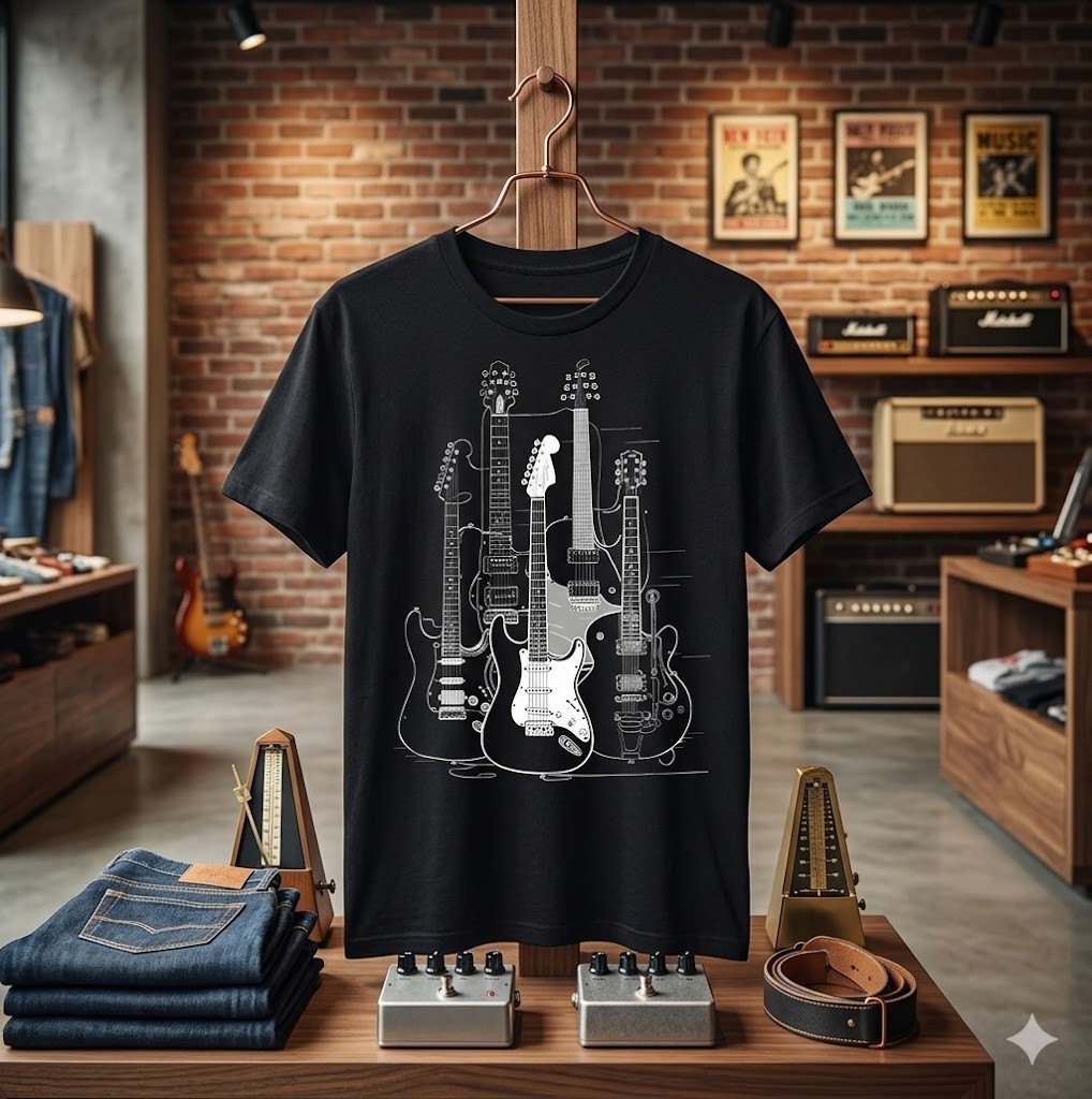 Guitar Shirt for Men Music Shirt for Guitar Players and Music Lovers Band - H092 gallery