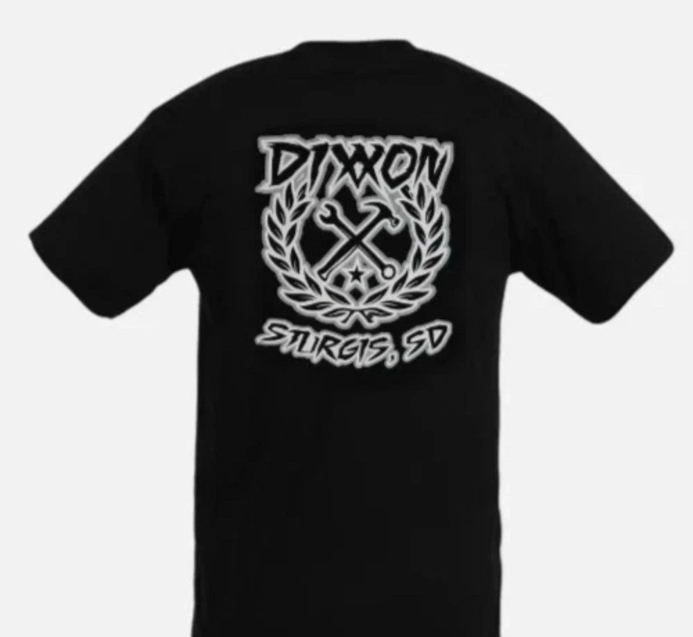 Dixxon Mens Black Sturgis White Crest Graphic Tee Shirt NWT Biker Harley Size XL