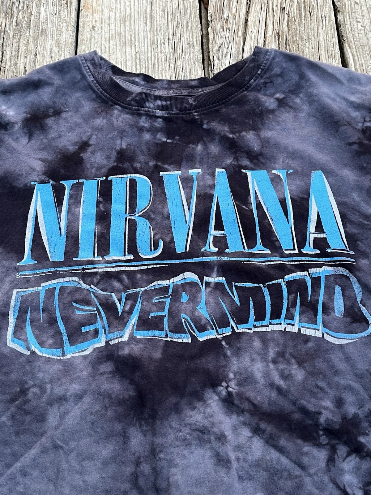 Nirvana Nevermind Black Blue Tie-Dye Cotton Graphic Men's T-Shirt L Short Sleeve gallery