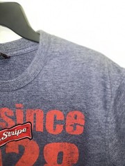 Red Stripe T-Shirt Men’s Extra Large Multicolor Short Sleeve Cotton Blend Logo