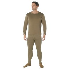 Rothco ECWCS Poly Crew Neck Top | AR 670-1 Coyote Brown | XL | 3851 | Cold Gear