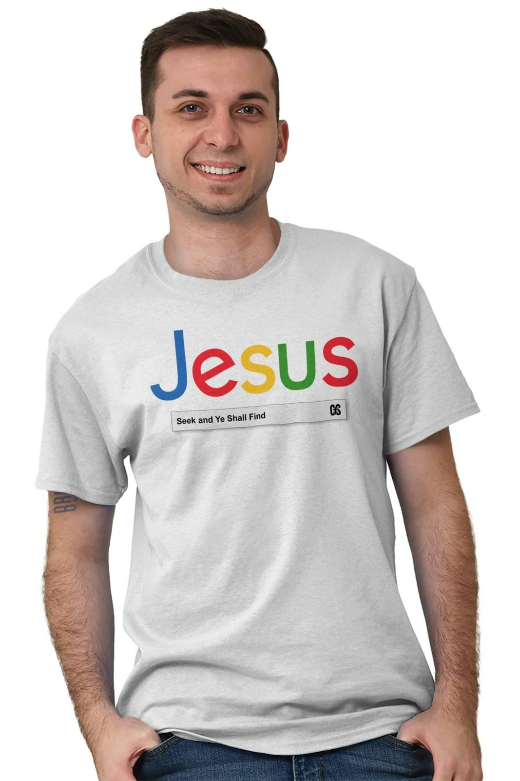 Christian Faith Jesus Seek and Ye Shall Find Womens or Mens Crewneck T Shirt Tee gallery