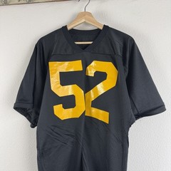 1970s/80s 52 Number Black and Yellow Football Jersey Nylon