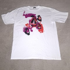 Vintage Y2K Volcom Skateboard T-shirt Mens XL White Smeared Logo