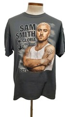 NEW Sam Smith 2023 Gloria NA North America Tour T-Shirt Gray Cotton Poly