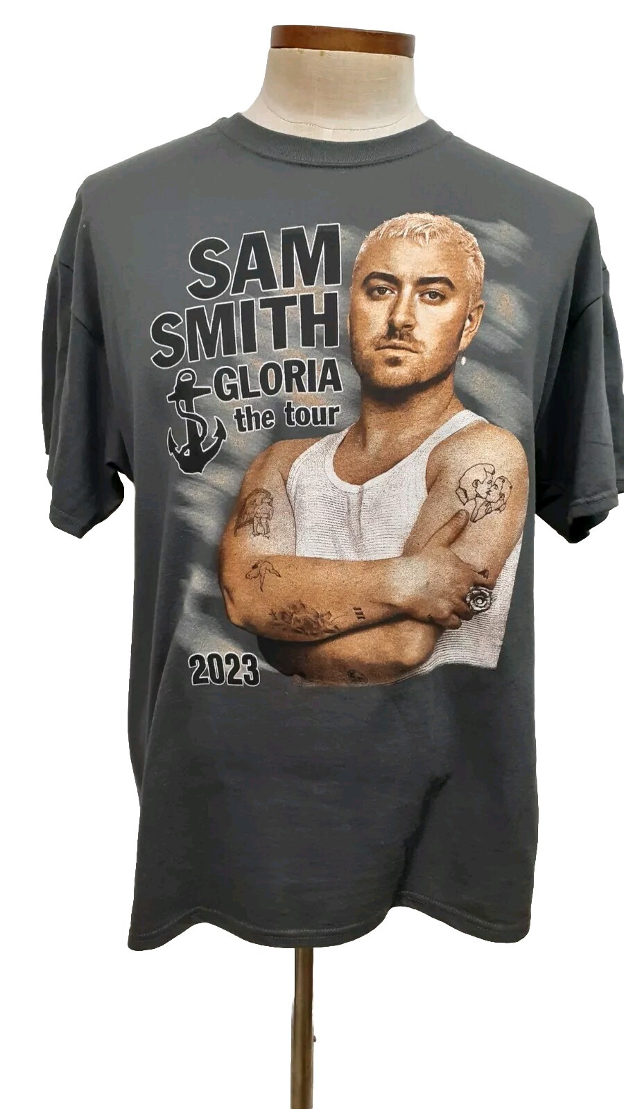 NEW Sam Smith 2023 Gloria NA North America Tour T-Shirt Gray Cotton Poly gallery