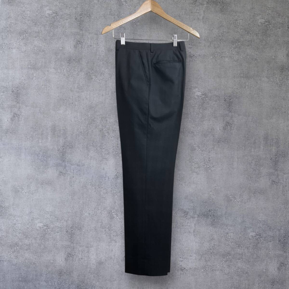 Paul Smith Wool Cashmere Blend Trousers Black Purple Check Size L Japan gallery