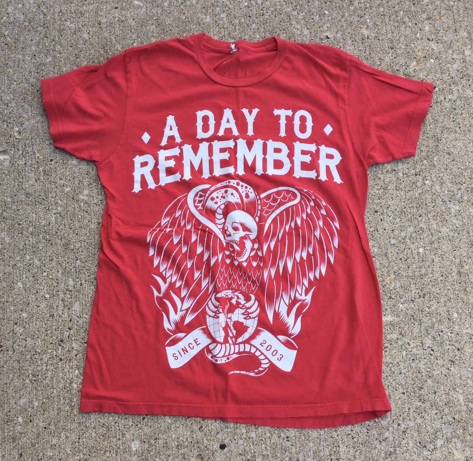 A Day To Remember Tshirt Eagle Snake Optima Men’s Size L Slim Fit Red/White gallery