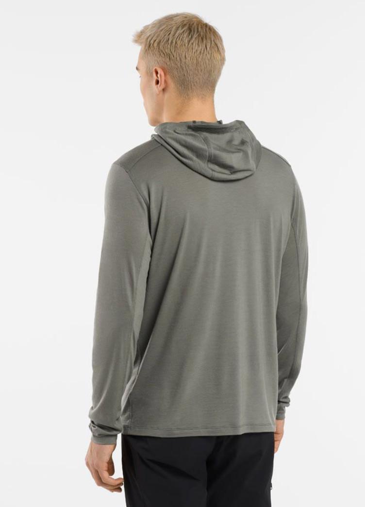 2025 Pre-Loved Arc'teryx Ionia Merino Wool Logo Long Sleeve Hoodie Green Forage gallery