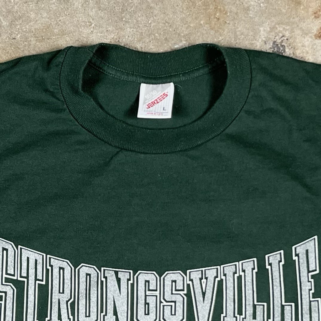 Vintage Strongsville High School Basketball Graphic T Shirt Green 90s Size Large gallery