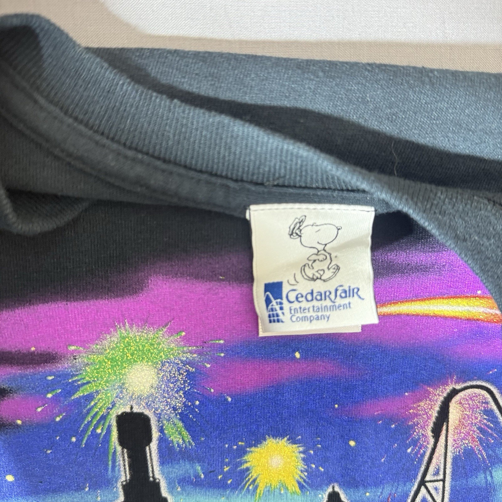 Kings Dominion Peanuts Snoopy Charlie Brown T-Shirt XL What A Day Theme Park Tee gallery