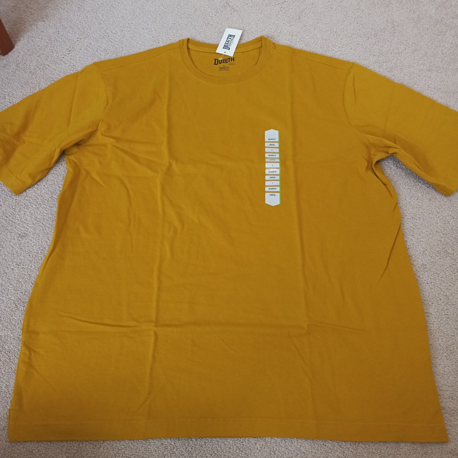 NWT! DULUTH Trading Men's Yellow Mustard Cotton Short Sleeve Tee Shirt Casual L gallery