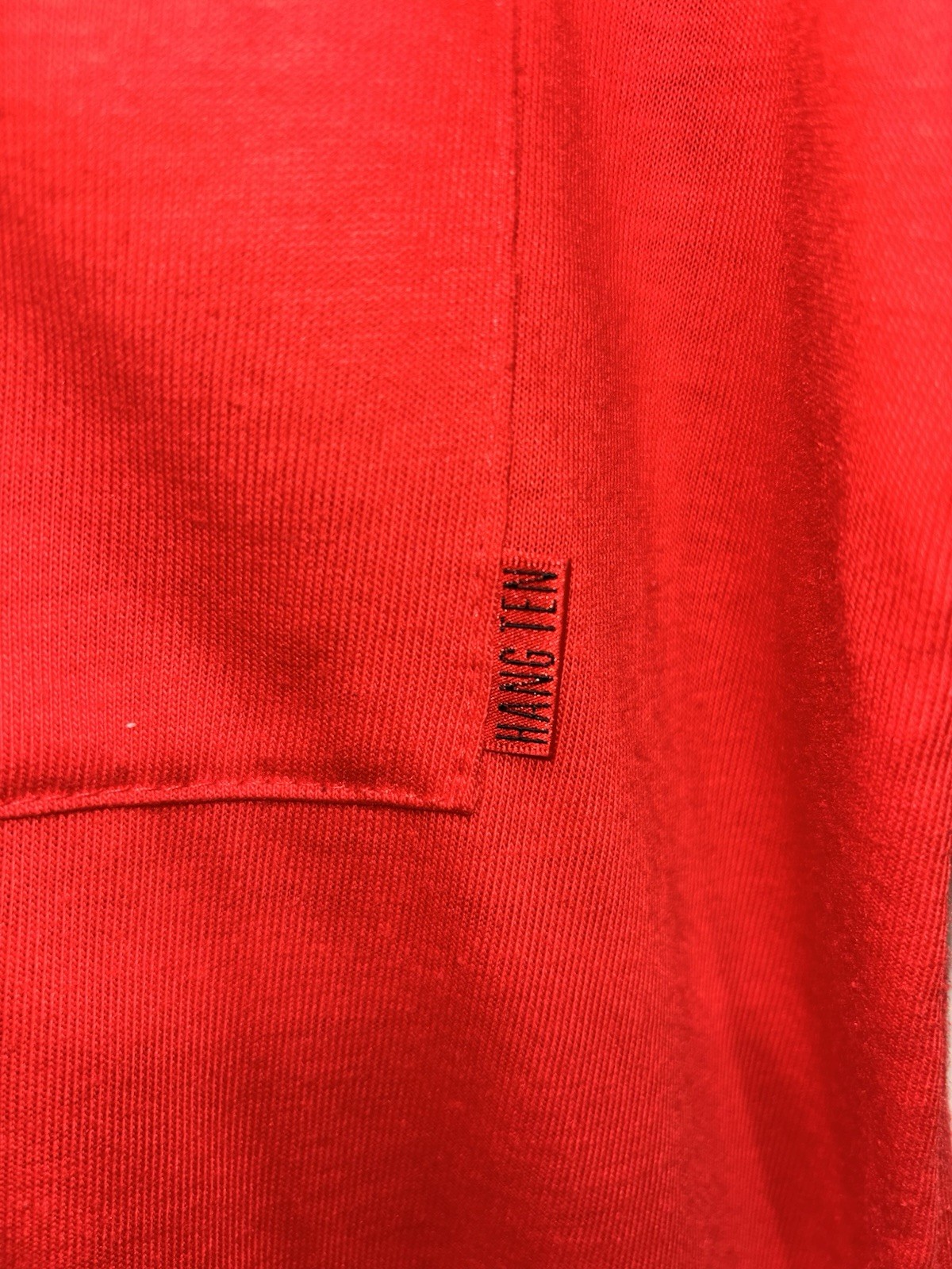 Vintage 80s Hang Ten T Shirt Red Pocket Made In USA Large gallery