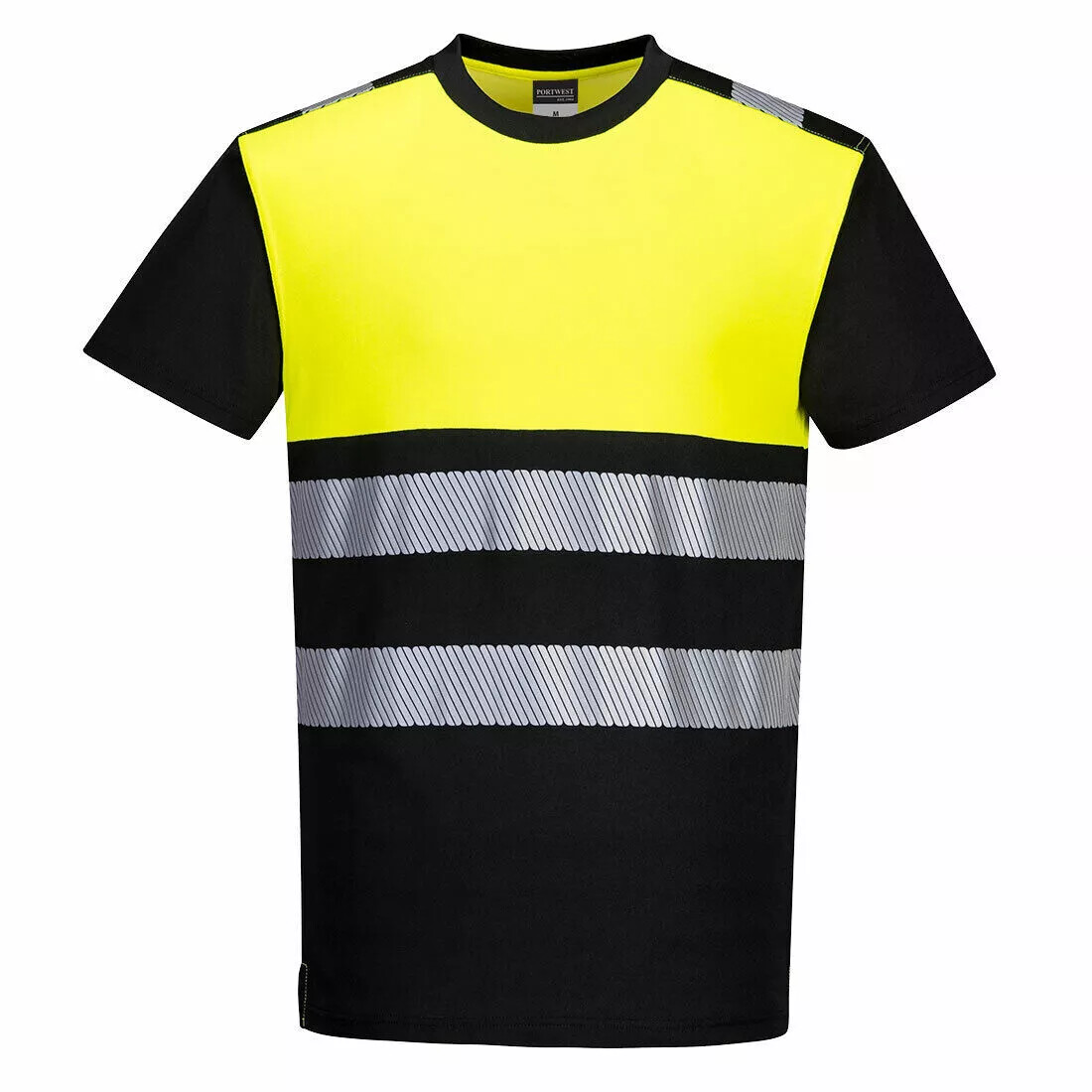 Men's Hi Vis T-Shirt High Viz Work Reflective Moisture Wicking Fluorescent Tee gallery