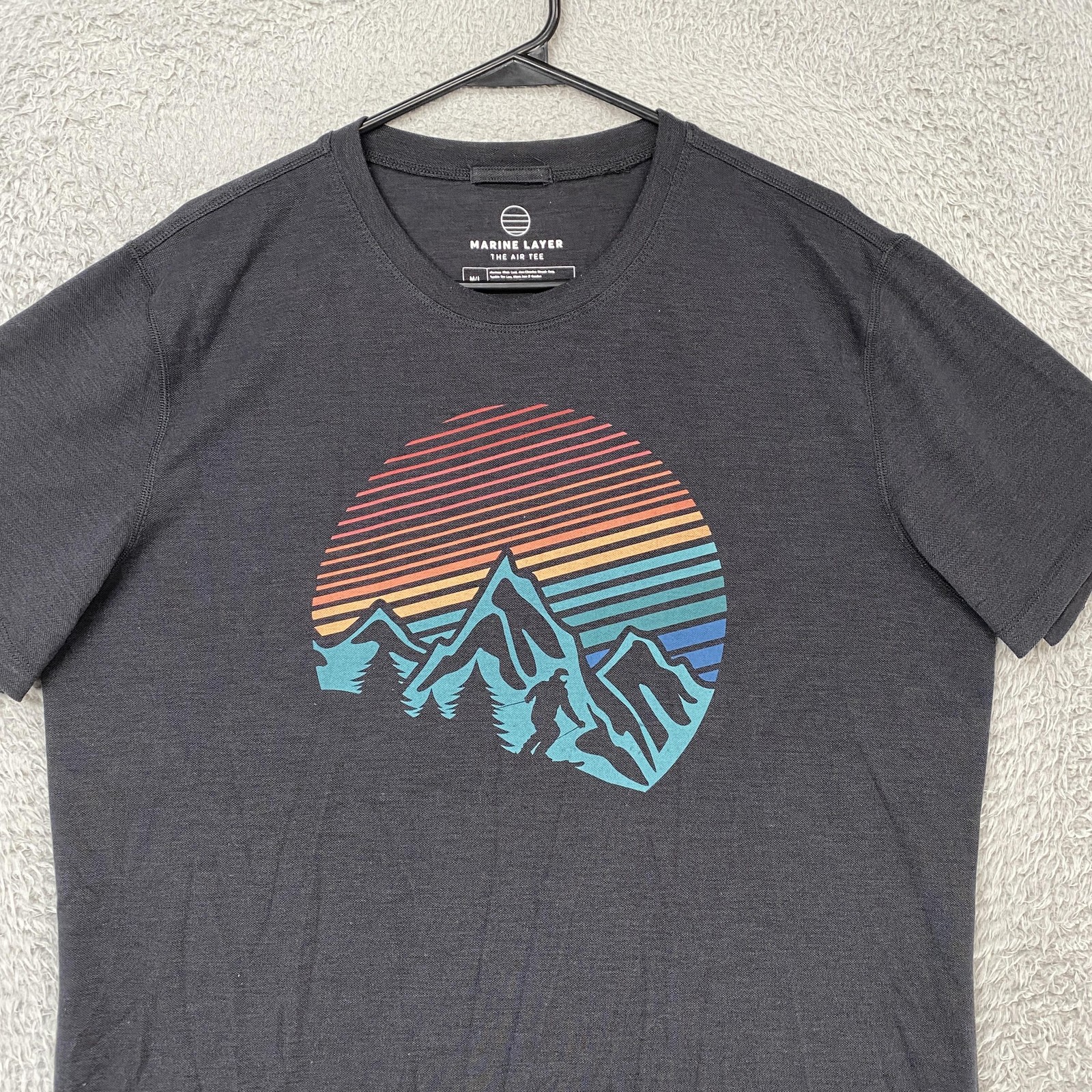 Marine Layer Air Tee Shirt Mens M/L Gray Mountain Sunset Graphic Outdoor Top gallery