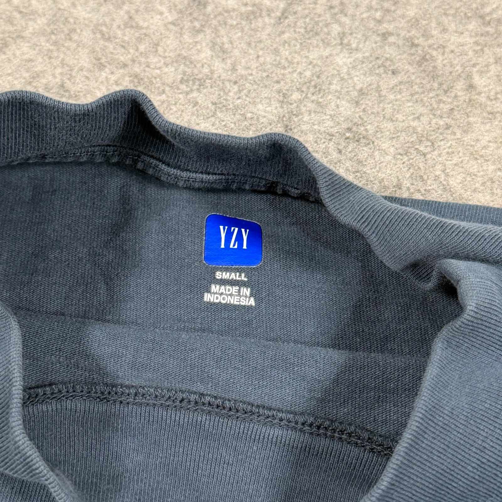 Yeezy Gap Blue Balenciaga Logo High Neck Long Sleeve Tee Men's Size Small gallery
