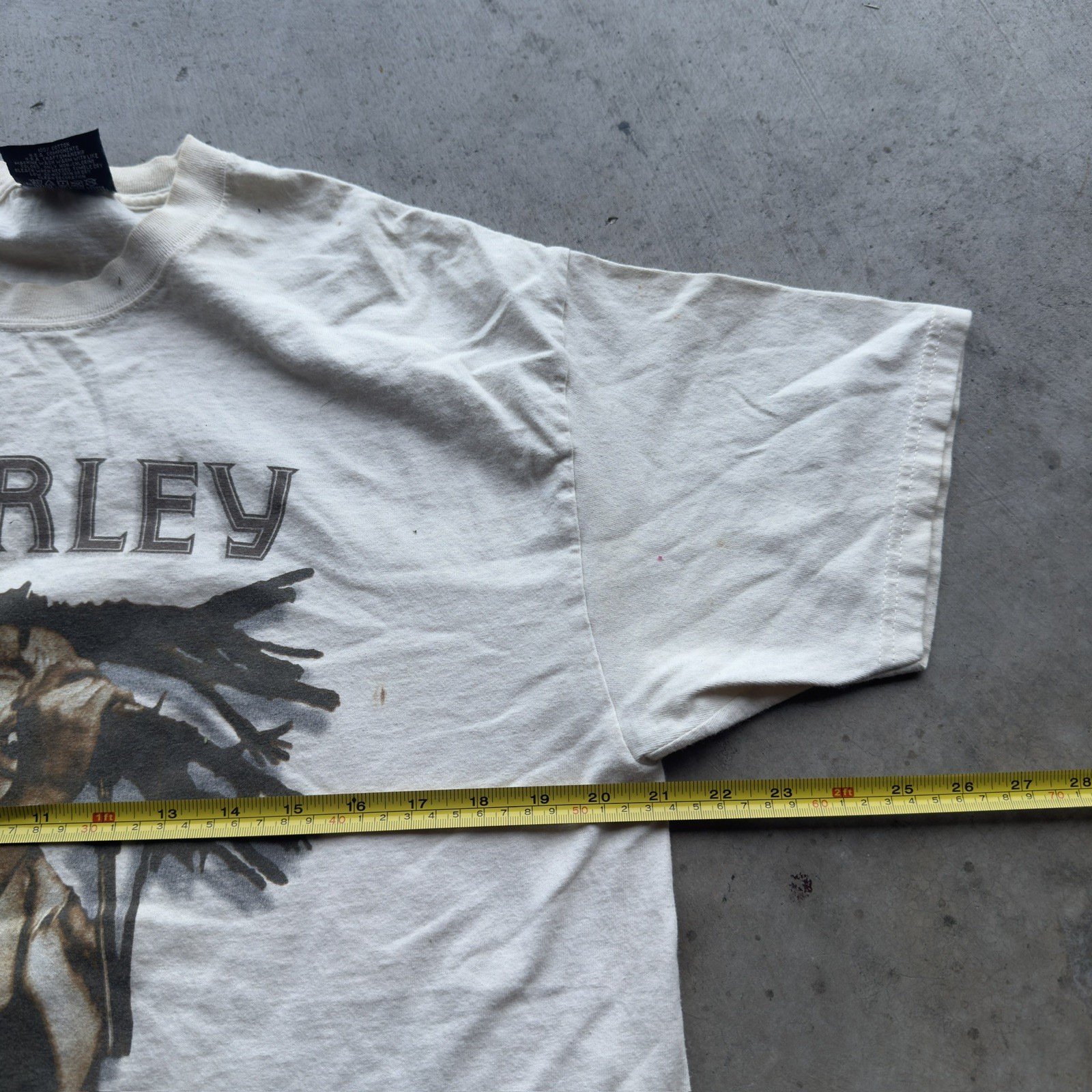 Vintage Bob Marley Exodus Tour Europe 1977 Graphic T-Shirt White Size L gallery
