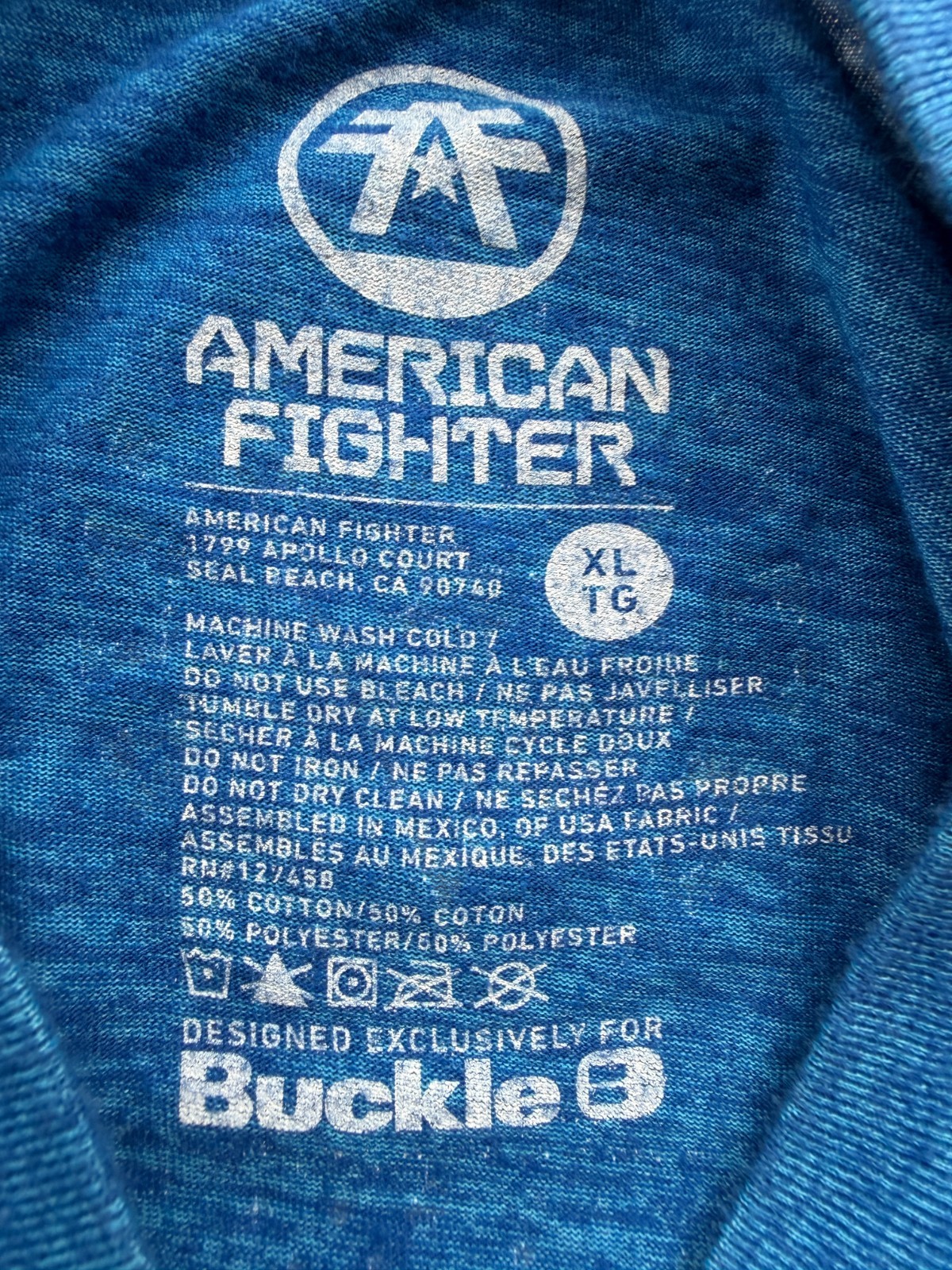 American Fighter Premium Athletics Blue 50/50 Cotton Poly Blend T-Shirt Men's XL gallery