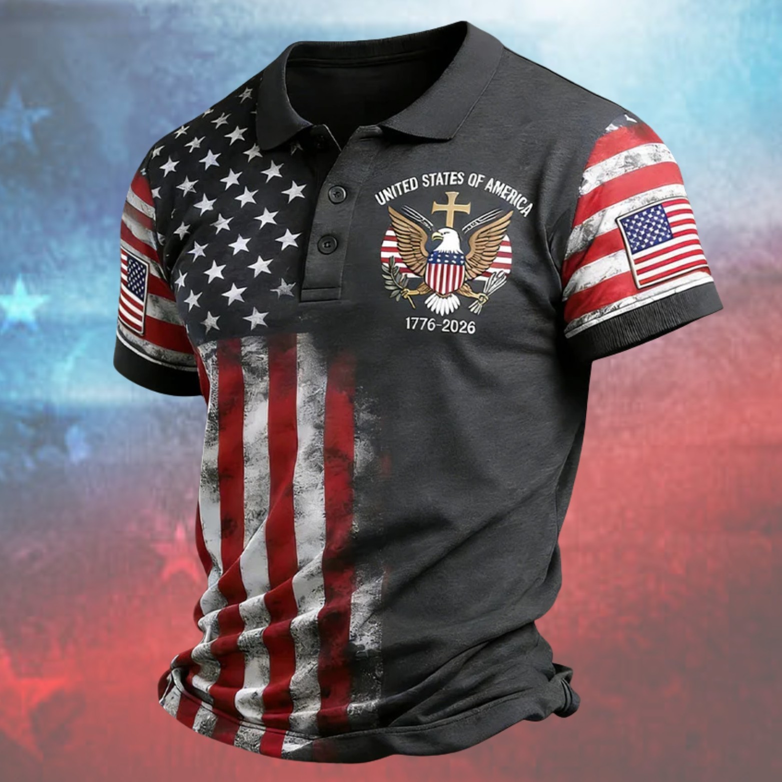 250th Anniversary Patriotic Polo Mens United States Of America 1776-2026 (S-5XL) gallery