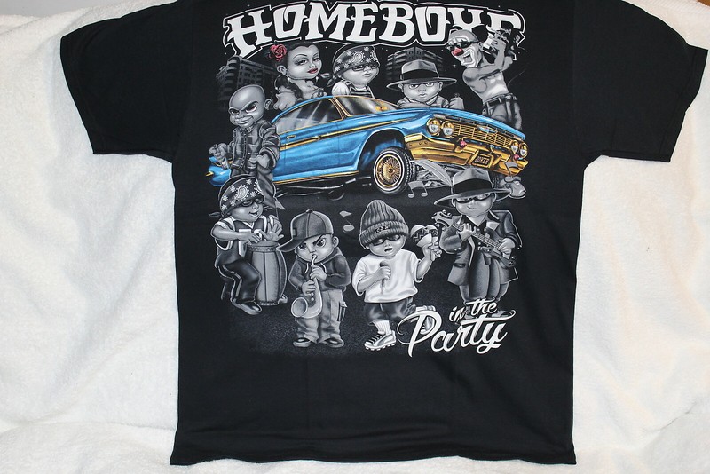HOMEBOYS GANGSTER BAND IN THE PARTY LOWRIDER CAR MUSIC T-SHIRT SHIRT
