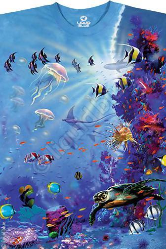 AQUATIC-TROPICAL REEF-FISH-TURTLES-TIE DYE T-SHIRT M-L-XL-XXL gallery