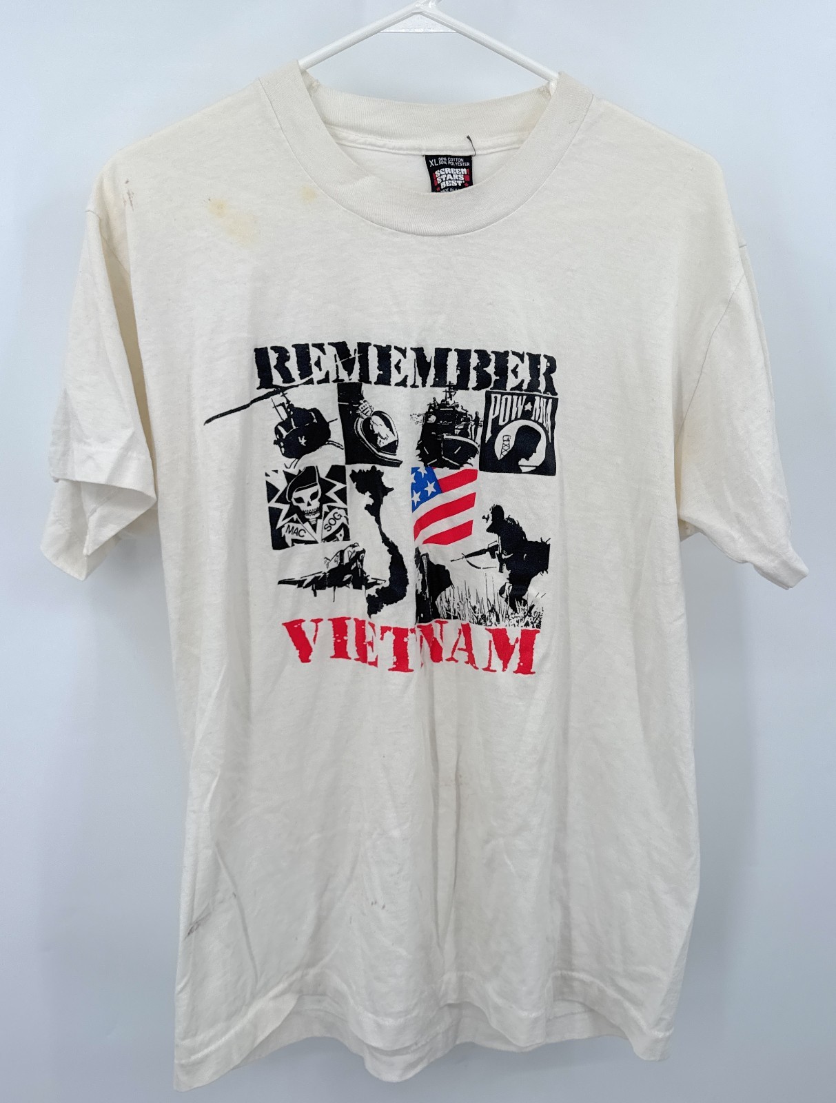 Vintage Screen Stars Vietnam War POW MIA T-Shirt Sz XL SEE MEASUREMENTS
