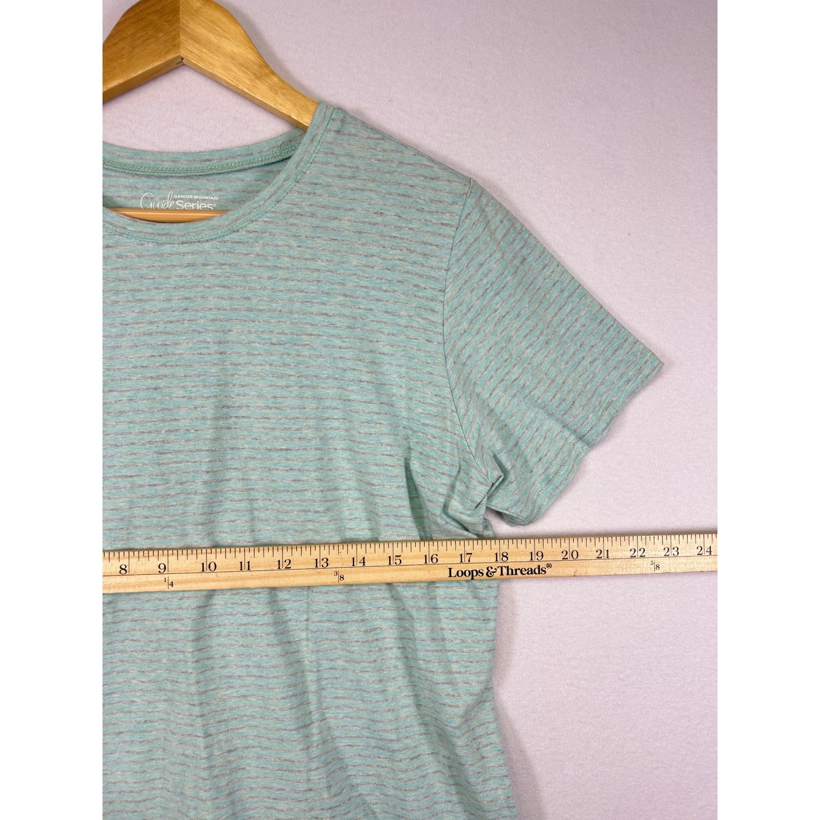 Outdoor Casual Gander Mountain Mens XL Green Pink Microstripe Crewneck Tee Set 2 gallery