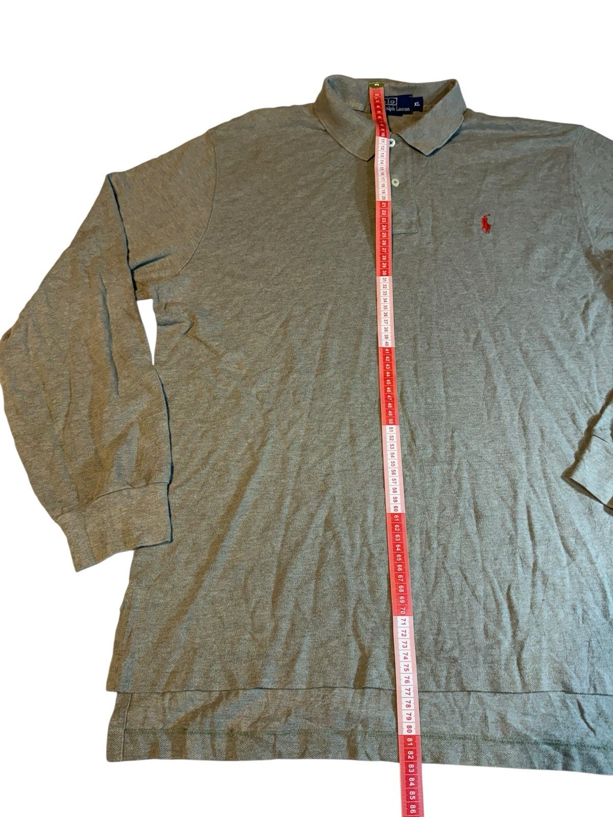 Polo Ralph Lauren, Polo Long, Size: XL, CLASSIC FIT, Grey, Print, Men's T92 gallery