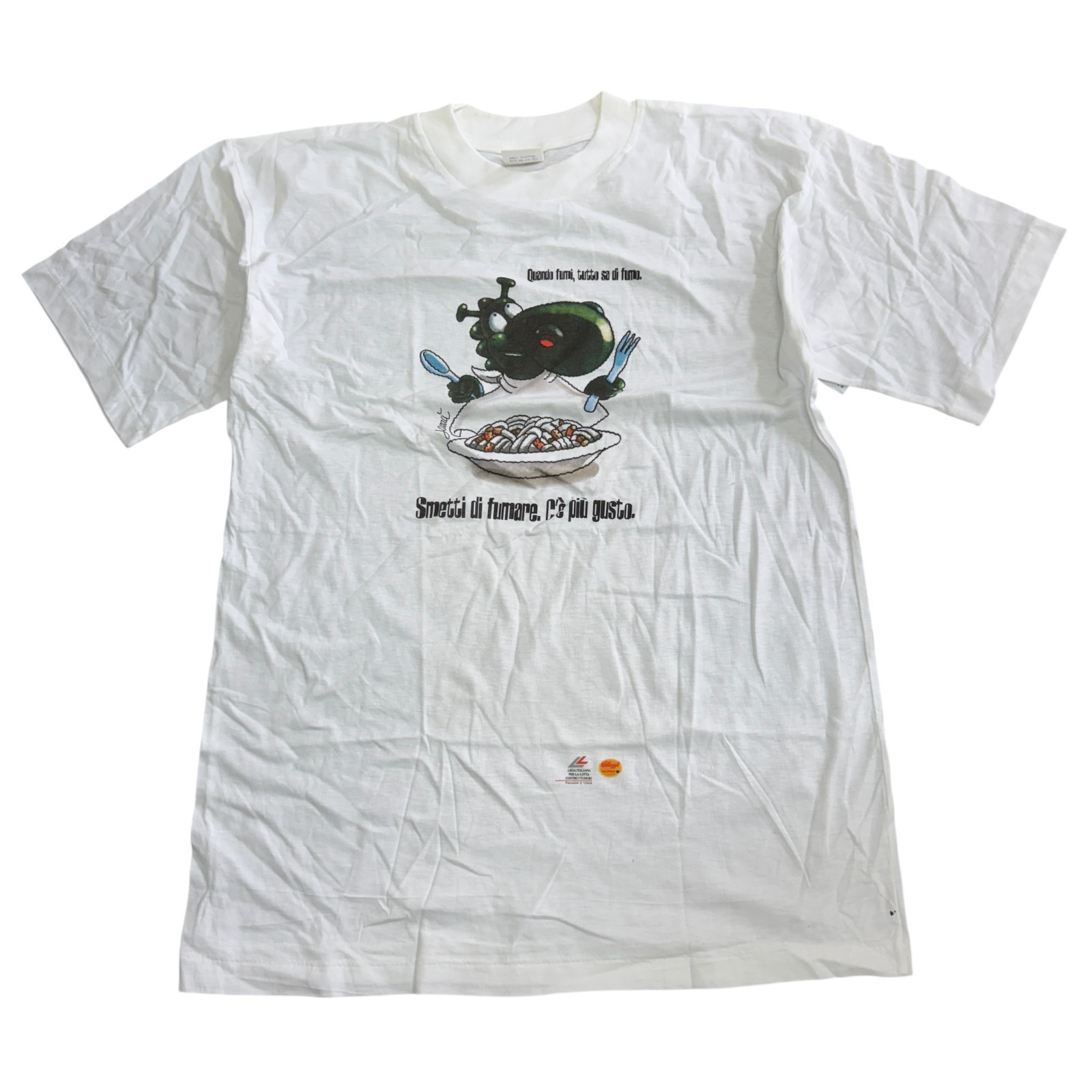 Vintage White Single Stitch T-Shirt Sheep 90s Retro Print Mens Large gallery